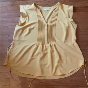 Mustard tie back blouse